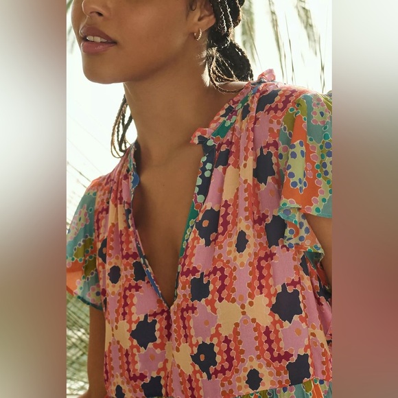 Dominic Beattie Anthropologie Tiered Mini Dress - Picture 2 of 10